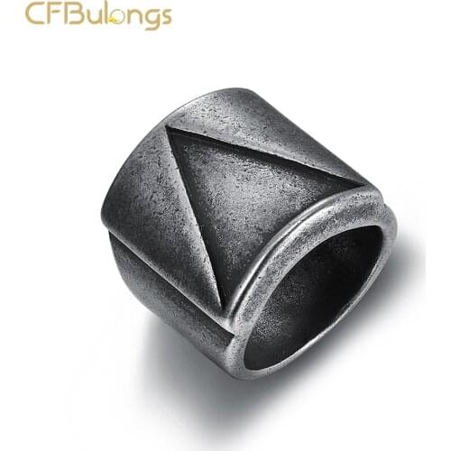 CFBulongs New Store Stainless Steel Viking Triangle Ring High Quality Retro Classic Jewelry Men Engagement Ring Boyfriend Gift