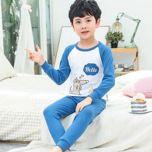 Autumn Winter Boys Girls Pajamas Long sleeve Childrens Clothing Sleepwear Cotton Pyjamas Sets For Baby Kids 2 5 6 8 10 12 Years