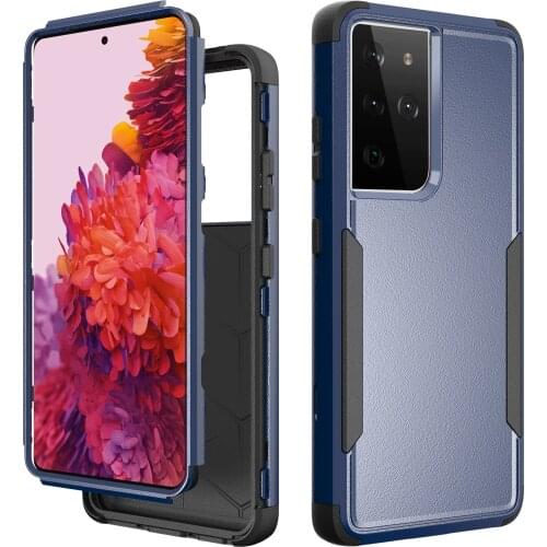 Heavy Duty Armor TPU Bumper Hard PC Frame Shockproof Case For Samsung Galaxy S21 Ultra S21 Plus 3 Layers Protection Back Cover