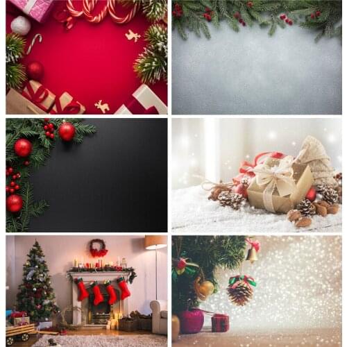 SHENGYONGBAO Christmas Backdrop Wood Board Light Winter Snow Gift Star Vinyl Photography Background For Photo Studio 20825SD-04