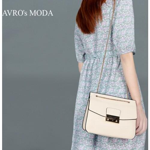AVROs MODA Brand Fashion Handbag Women Genuine Leather Shoulder Bag Ladies High Quality Crossbody Messenger Flap Chain Tote Bag