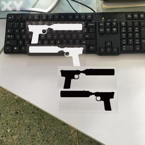XY 2PCS Reflective Decorate Car Accessories Laptop skateboard Motorcycl Decals Pistol Stickers Vinyl 16cmx6cm