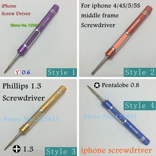 High Quality screw driver Repair Tool 4 styles Pentalobe 0.8 Y0.6 Phillips 1.3 special phillips 2.5 Screwdriver Torx for iPhone