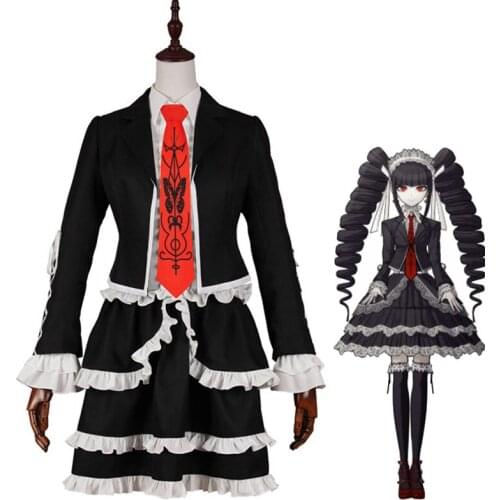 Anime Danganronpa Celestia Ludenberg Cosplay Costumes Women Lolita Dress Suits Dangan Ronpa Clothes For Girls Halloween Disfraz