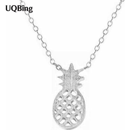 925 Sterling Silver Necklaces For Women Lovers Silver Color Pineapple Pendant Necklace Engagement Jewelry
