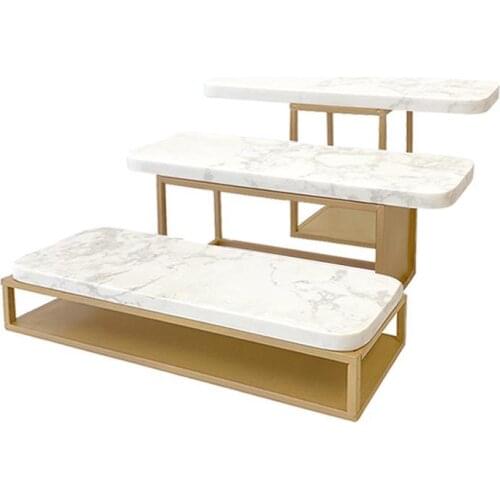 Champange Gold Cake Stand 1piece Sunflower Marble trays metal storage racks tableware party supply Home decoration