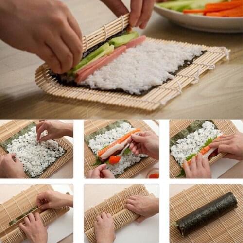 1pc Sushi Maker Kits Rice Roll Mold Bamboo Rolling Mats Sushi Curtain Cooking Tools Sushi Making Mat Kitchen DIY Accessorie