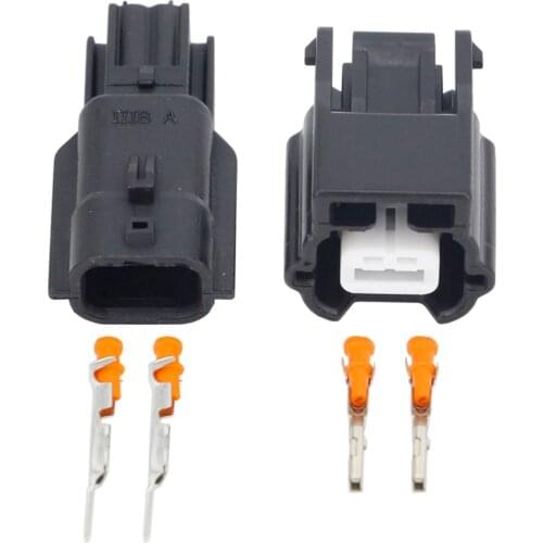 2 Pin Female Male PA66 Auto Waterproof Black Electronic Housing Socket Connectors DJ7021K-0.6-11/21