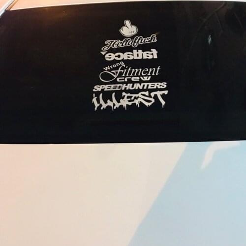 24cm*45cm JDM Modified Trend Vehicle Funny Car Styling Decal Stickers Accessories Silver