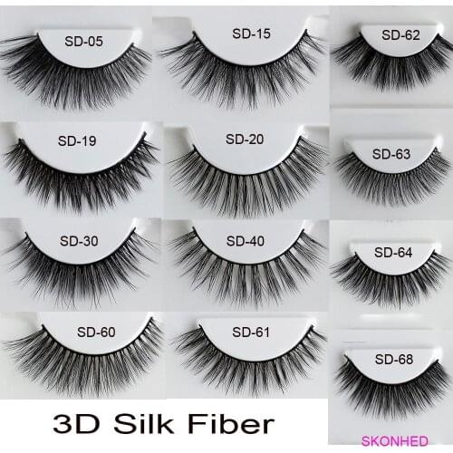 3 Pairs 3D Silk Fiber False Eyelashes Long Thick Cross Natural / Thick Long Eyelashes Make-Up Beauty Extension Tools