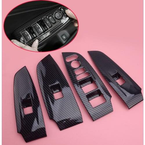 4pcs ABS Carbon Fiber Style Inner Door Window Lift Switch Button Panel Cover Trim Fit For Honda Accord 2018-2019
