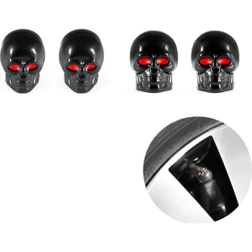 4pcs set of universal tires car skull anti-rust motorcycle copper core car wheel cap tire air intake caps stem cover wheels auto