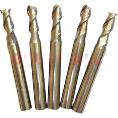 Free Shipping-5pcs of 5mm 2 Flutes Aluminum Milling Cutters HRC50 Helix 45degree CNC End Mill Tools Carbide Endmill Router bits