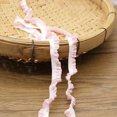 5yard 1.3cm wide light pink horizontal elastic lace elastic band hand DIY clothing accessories Ribbon decorative lace