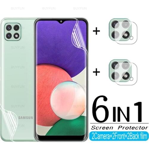 6in1 Screen Camera Lens Protective Film For Samsung galaxy A22 Hydrogel Film For Samsung A22 A32 A42 A52 A72 A02 A02S Not Glass