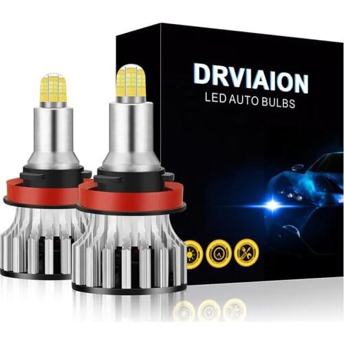 New 2Pcs/set DC 9-32 V 24Chips H1 H7 H8 H9 H11 LED Lamp Car Headlight Bulbs LED 360 Degree High Power Car LED Light 120W 18000LM