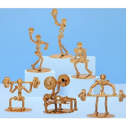 Balance Toy Statue Figure Collectible Toy Creative Collection Ornaments Weightlifting Men Decorative Perpetual Balance Ball Men