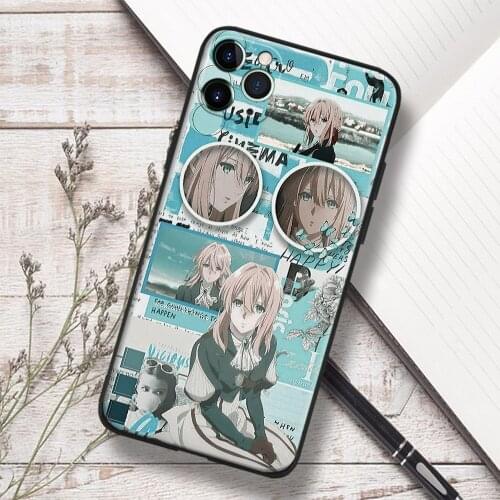 Violet Evergarden Anime Glass Soft Silicone Phone Case FOR IPhone SE 6s 7 8 Plus X XR XS 11 12 Mini Pro Max Sumsung Cover Shell