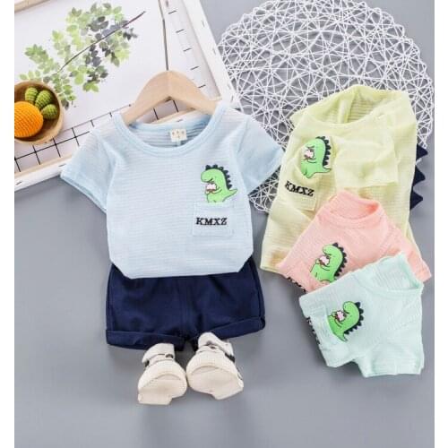 Children Cotton Clothing Outfits Baby Boy Girl short sleeve T-Shirt Pants 2 Pcs/Sets Tracksuits Kids Summer Clothes Infants Sets
