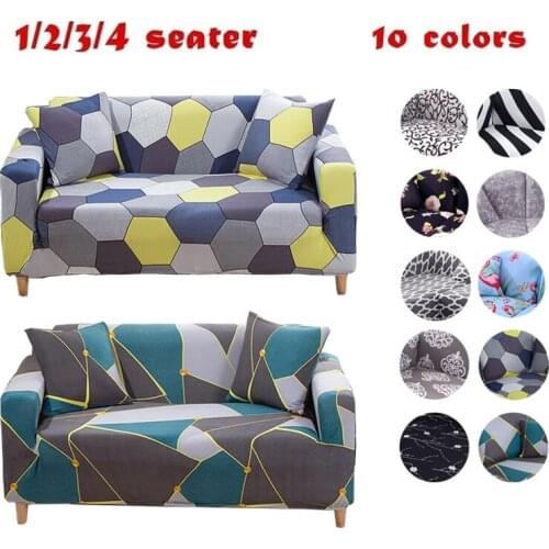 Stretch Sofa Slipcovers Printed Sofa Cover For Living Room Sectional Corner L-shape Sofa Protector Couch Cover 1/2/3/4 Seater