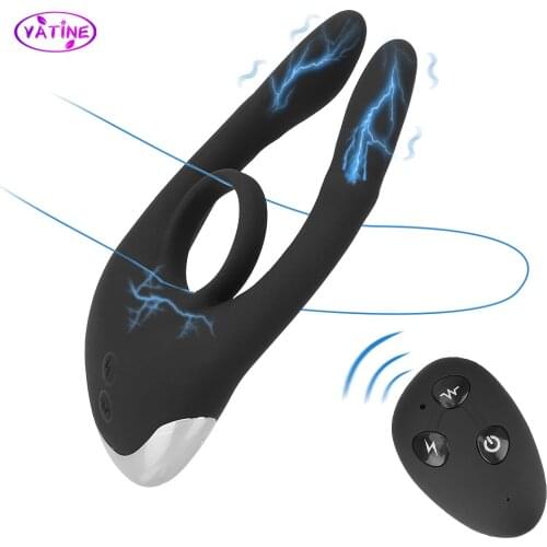 Electric Strapon Penis Men Vibrator Sex Toys For Adult Couple Tool Cockring Stretcher Machine Women Clitoral Stimulator Wireless