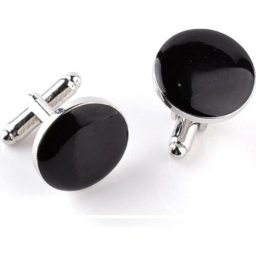 French Designer Cufflink For Mens Brand Classic Black White Round Cuff Link Wholesale Button Male High Quality Free Shipping