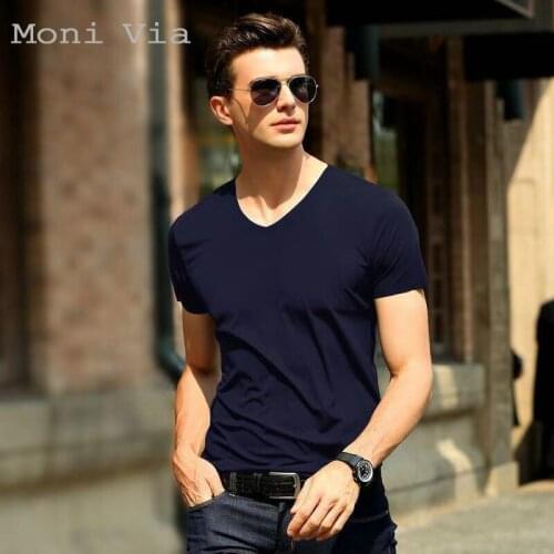 2021 New Mens Sexy Ice Silk T-Shirts Slim Solid Color Short-Sleeve Summer Undershirts For Men Casual Male Top Tees Big Size 4XL