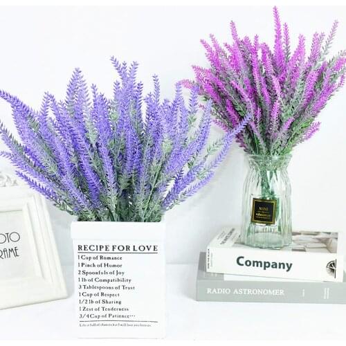 1Bouquet Romantic Lavender Plastic Artificial Plant Wedding Party Decoration Provence Lavender for Home Garden Fake Flower
