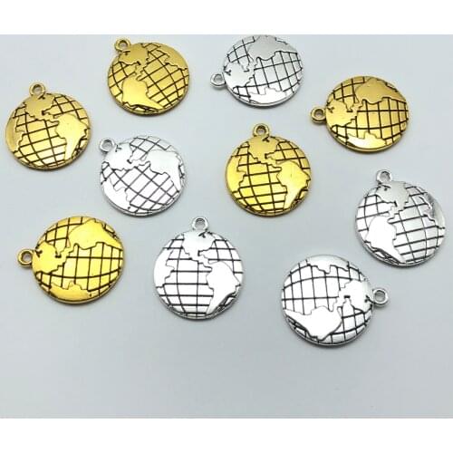 5pcs South American Atlantic map disc pendant for jewelry making DIY handmade bracelet necklace accessories