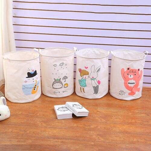 Round Storage Dirty Clothes Hamper Large Childrens Toy Storage Dirty Clothes Hamper Cartoon Household Storage Basket Foldable