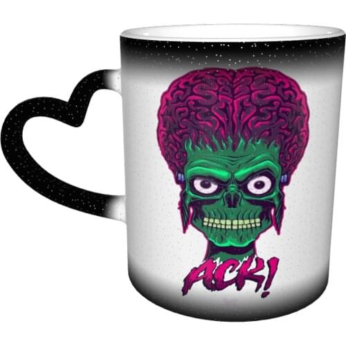 Mars Attack Mug The Changes Color Creative Mug Fun Pottery Cereal Cups