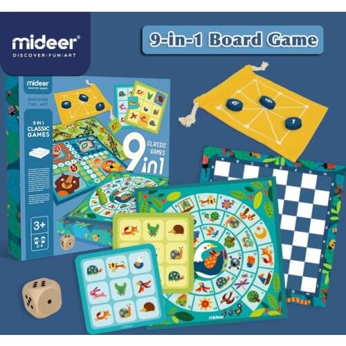 MiDeer 9-in-1 Board Game Parent-Child Interactive Game Toy Educational Multifunctional Table Game Kid Flying Chess 3 4 5Y Gifts
