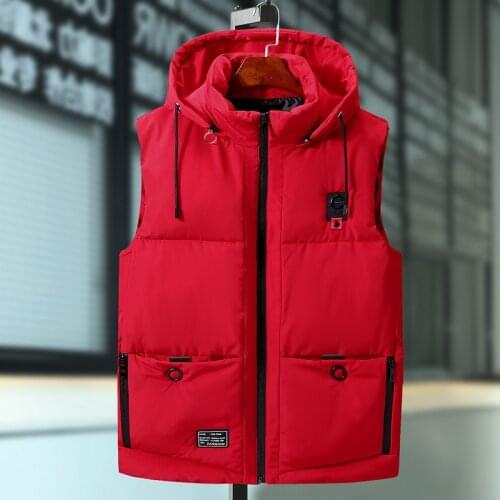 Plus Size 9XL Mens Winter Jackets Casual Thick Vests Men Sleeveless Hoodie Coats Male Cotton Padded Warm Slim Pocket Waistcoat