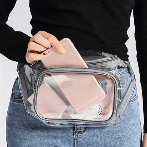 PVC Women Waist Fanny Pack Belt Bag Hip Bum Bag Clear Transparent Chest Pouch Drifting Mobile Phone Storage Bags