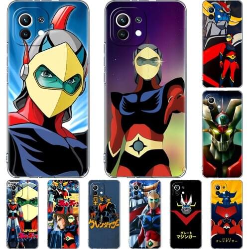 Clear Case for Xiaomi Mi Poco X3 NFC M3 11 10T Lite Phone Soft Cover Note 10 Pro 9T Transparent Celular Capa UFO Robot Goldorak