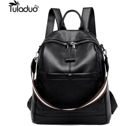 Pu Leather Backpack for Women Zipper Backpack Student School Bag for Teenager Girls large Casual Travel Bags mochila feminina