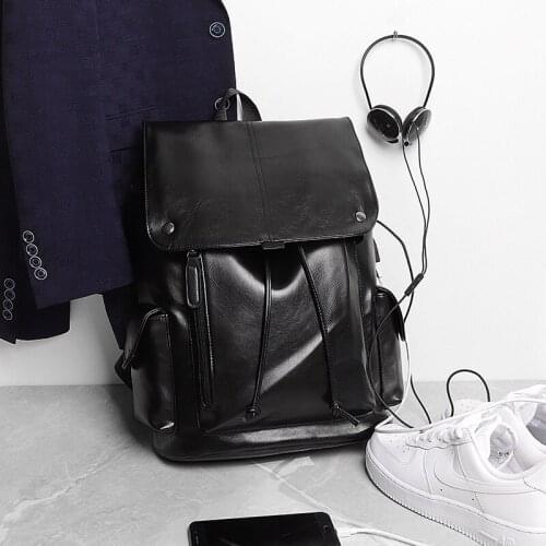 Newest Trendy Mens Backpack Bag Laptop Business Leisure Waterproof Leather Fashion Students School Bag Male