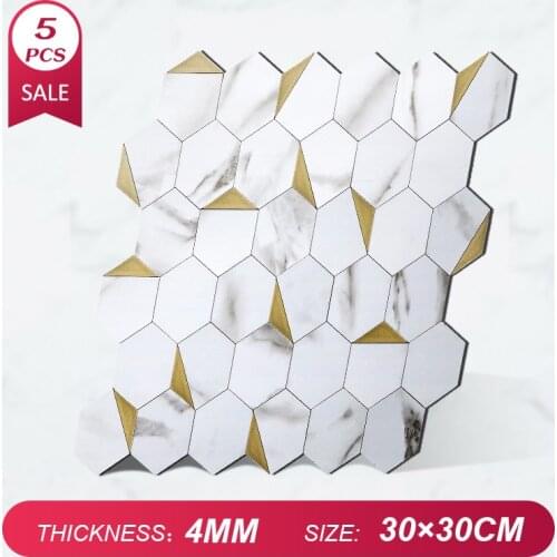 Self-Adhesive Panels for Wall 3D Waterproof Peel and Stick Tile Home Decoration Kitchen Living Rrrom Bedroom Wall Sticker Metal
