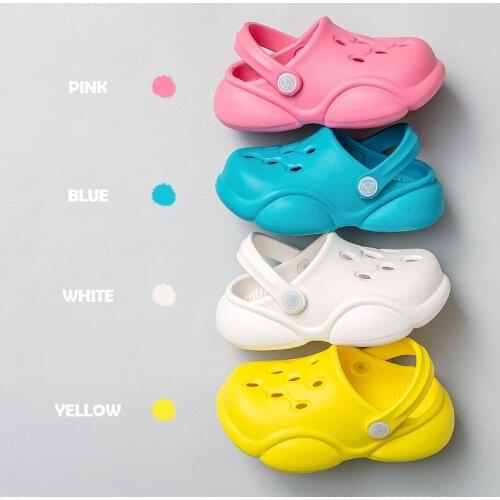 Baby Sandals for Children Solid Soft Sole EVA Comfy High Quality Breathable Anti-Slippery Mule Clogs Kid Beach Shoes Hole Summer