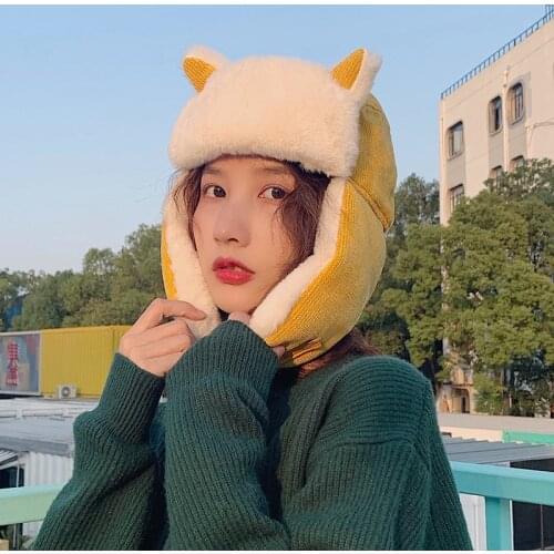 K79 Womens Hat Winter HaTt Ushanka hat For Female Thicken Cold Cap Warm Hat Windbreak Hat Warm Hat Pilot Cap Hat With Earflaps
