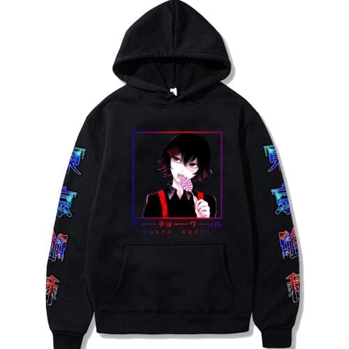Funny Anime Tokyo Ghoul Hoodies Men Women Long Sleeve Sweatshirt Hip Hop Bluzy Tops Clothes