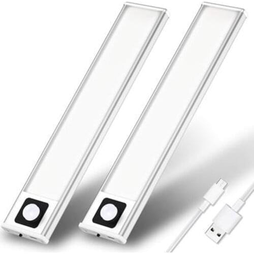 Ultra-thin USB LED Cabinet Lighting Hand Sweep Sensor PIR Motion Sensor LED Lights Rechargeable Aluminum Kitchen Cabinets Light