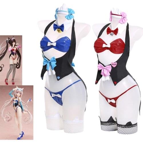 Chocola Neko-para Cosplay Vanilla Bunny Girl Cat Neko Girl Costume Uniform Sexy Women Figure 2021 New Party Halloween