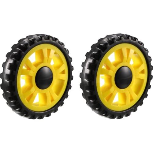 Uxcell 2pcs Plastic Swivel Pulley Wheel 109mm / 4.23inch Dia Wheel 6mm Mounting Hole Dia Yellow
