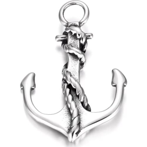 316L Stainless Steel Anchor Pendant Polished Charms 5mm Hole DIY Neckalce Pendants Hook Accessories Jewelry Making Supplies