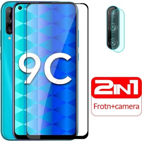 2 in 1 camera lens protective glass for huawei honor 9c 2020 honer xonor 9 c c9 honor9c aka-l29 safety armor tempered glass film