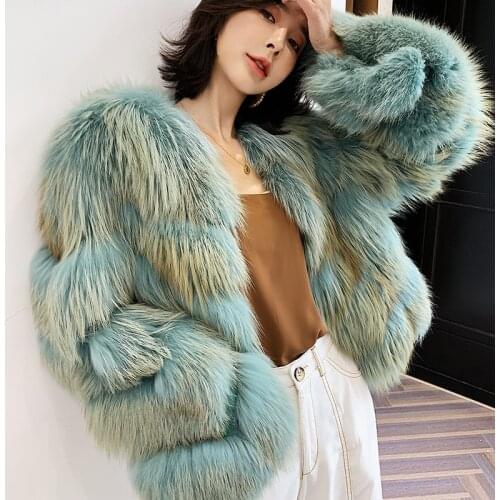 2020 winter new style whole fur fox fur coat female Korean long-sleeved short section imported red fox fur coat