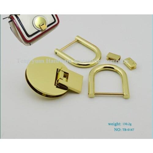 10 PCS/lot) metal plating processing leather handbags fine pull straps links D screw 5 suit decorative accessories