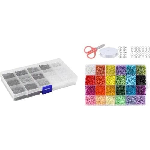 20000Pcs 24 Colors 2Mm Colored Small Glass Beads With Mixed Color Series Glass Rice Beads Diy Beaded