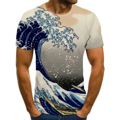 3d Tshirt Surf T shirt Men Waves T-shirts 3d Ocean Tshirt Printed Sail Funny T shirts Short Sleeve T shirts New Male Tops